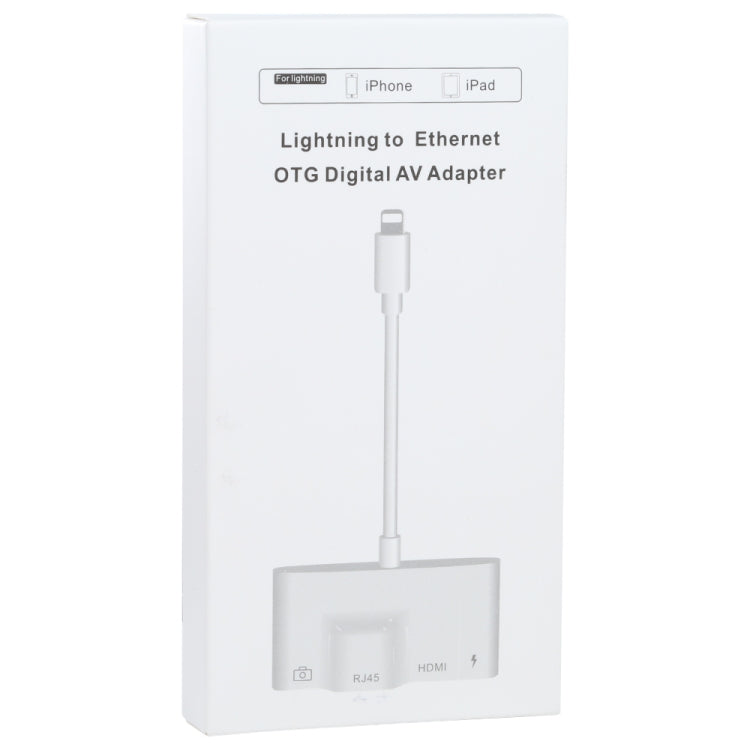 4 in 1 8 Pin Male to 8 Pin Power + RJ45 Ethernet + HDMI + USB Camera Female OTG Digital AV Adapte...