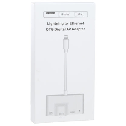 4 in 1 8 Pin Male to 8 Pin Power + RJ45 Ethernet + HDMI + USB Camera Female OTG Digital AV Adapte...