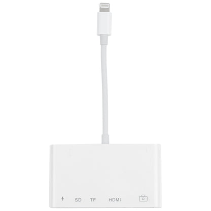 5 in 1 8 Pin Male to USB + HDMI + TF / SD Card Slot + 8 Pin Power Female OTG Digital AV Adapter��...