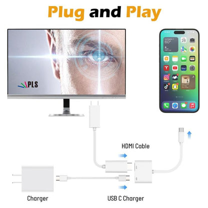 USB-C/Type-C to HDMI+USB-C/Type-C Video Converter, Type-C