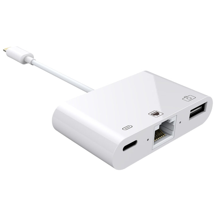 3 in 1 Ethernet + USB + 8 Pin Charging Female to 8 Pin Male