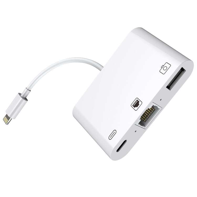 3 in 1 Ethernet + USB + 8 Pin Charging Female to 8 Pin Male