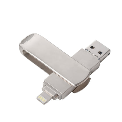 Richwell 3 in 1 32G Micro USB + 8 Pin + USB 3.0 Metal Rotating Push-pull Flash Disk with OTG Func...