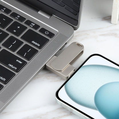 3 in 1 64G Micro USB + 8 Pin + Type-C Metal Rotating Push-pull Flash Disk with OTG Function������...