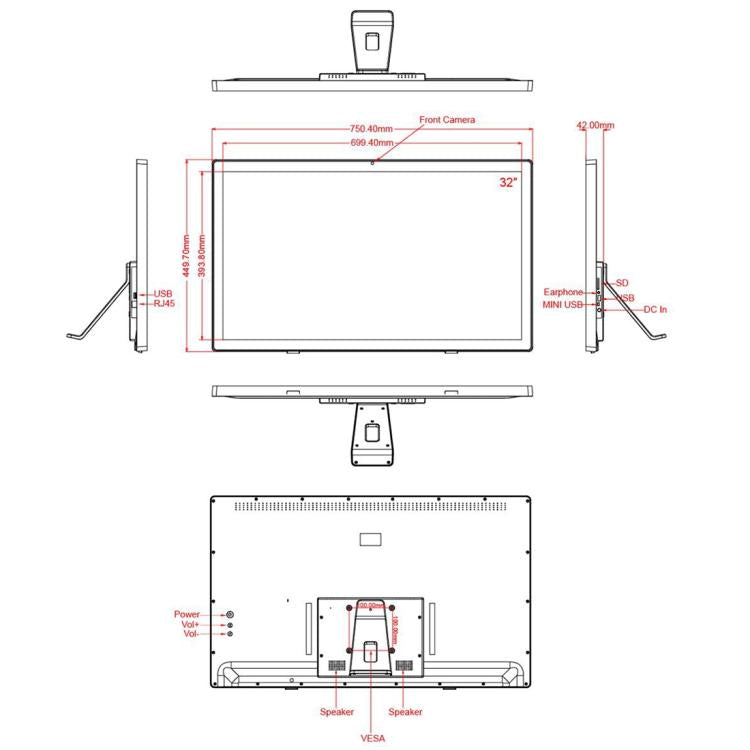 HSD3201 32 inch LCD Display Digital Photo Frame, 4GB+32GB, RK3576S Octa Core, Android 14���������...