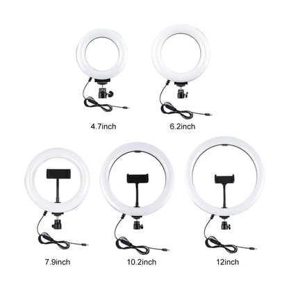 PULUZ 6.2 inch 16cm USB 3 Modes Dimmable LED Ring Vlogging Photography Video Lights + Desktop Tri...