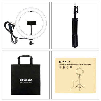 PULUZ 10.2 inch 26cm LED Ring Light  + 1.1m Tripod Mount Selfie Beauty Vlogging Video Light  Live...