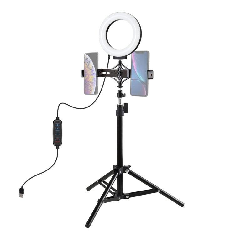 70cm Tripod Mount +Dual Phone Bracket + 6.2 inch Ring Light