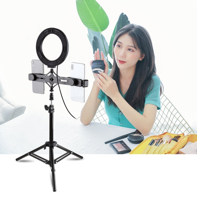 70cm Tripod Mount +Dual Phone Bracket + 6.2 inch Ring Light