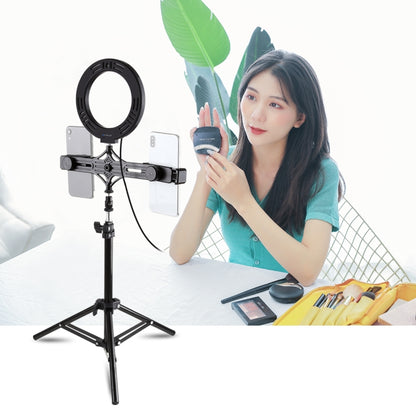 70cm Tripod Mount +Dual Phone Bracket + 6.2 inch Ring Light