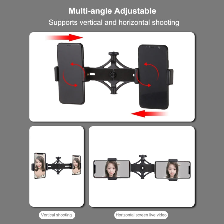 70cm Tripod Mount +Dual Phone Bracket + 6.2 inch Ring Light