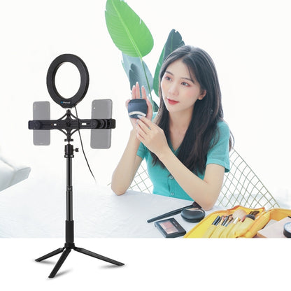 PULUZ Tripod Mount +  Extension Rod + Live Broadcast Dual Phone Bracket + 6.2 inch 16cm LED Ring ...