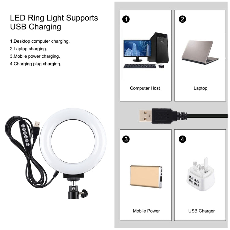 PULUZ 4.7 inch 12cm Curved Surface Ring Light + Round Base Desktop Mount USB 10 Modes 8 Colors RG...
