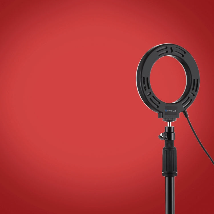 PULUZ 4.7 inch 12cm Curved Surface Ring Light + Round Base Desktop Mount USB 10 Modes 8 Colors RG...
