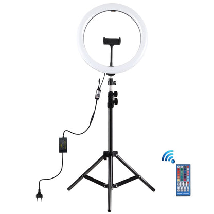 PULUZ 11.8 inch 30cm RGB Light 1.1m Tripod Mount Dimmable LED Ring Vlogging Selfie Photography Vi...