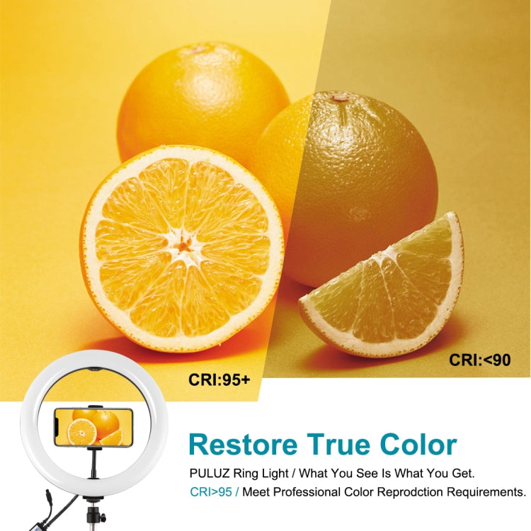 PULUZ 26cm Curved Surface RGBW LED Ring Light Broadcast Kits