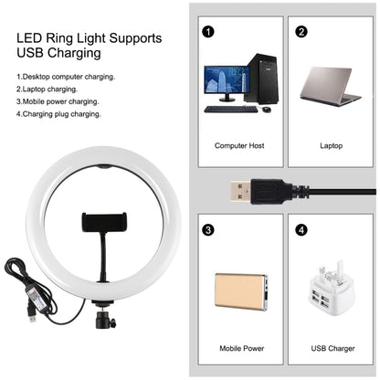 PULUZ 26cm Curved Surface RGBW LED Ring Light Broadcast Kits