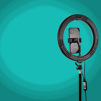 PULUZ 26cm Curved Surface RGBW LED Ring Light Broadcast Kits