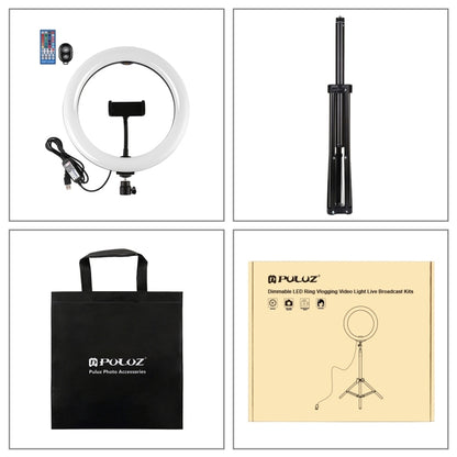 PULUZ 10.2 inch 26cm RGBW Light + 1.65m Tripod Mount Curved Surface USB RGBW Dimmable LED Ring Vl...