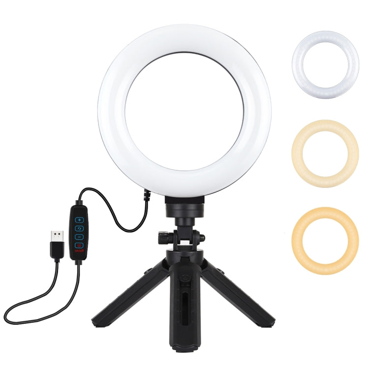 PULUZ 6.2 inch 16cm USB 3 Modes Dimmable LED Ring Vlogging Photography Video Lights + Pocket Trip...