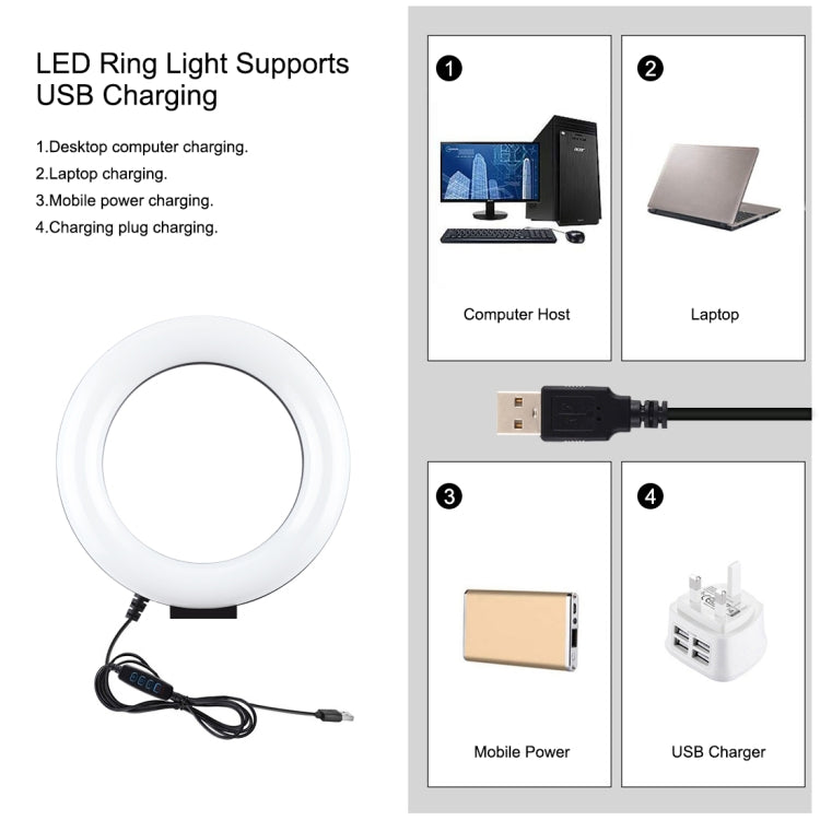 PULUZ 6.2 inch 16cm USB 3 Modes Dimmable LED Ring Vlogging Photography Video Lights + Pocket Trip...