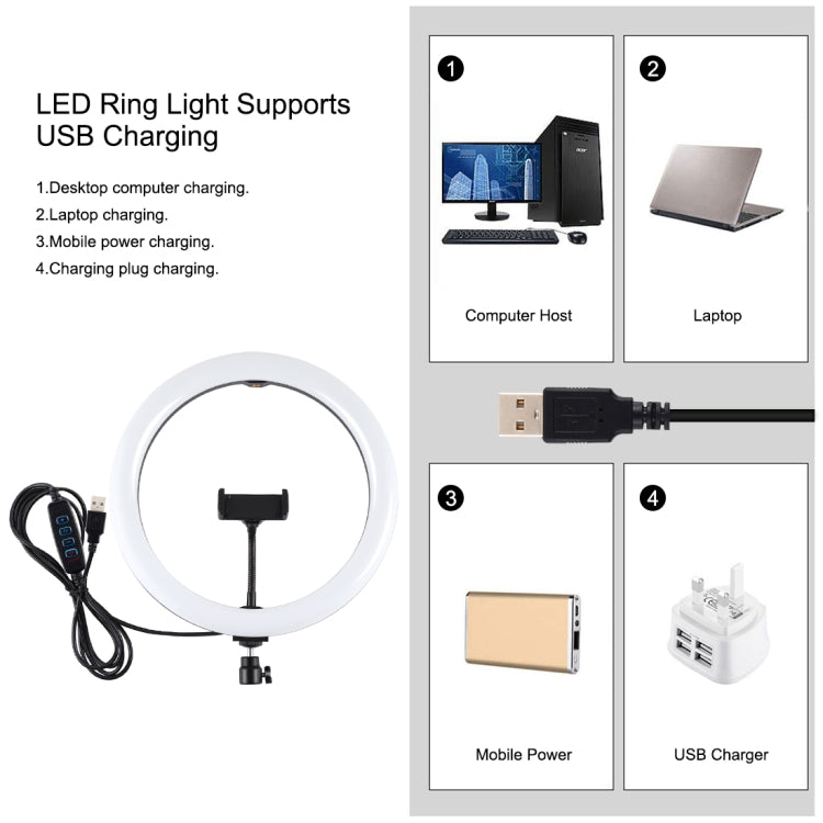 PULUZ 11.8 inch 30cm Light + 1.65m Tripod Mount Curved Surface USB 3 Modes Dimmable Dual Color Te...