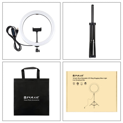 PULUZ 11.8 inch 30cm Light + 1.65m Tripod Mount Curved Surface USB 3 Modes Dimmable Dual Color Te...