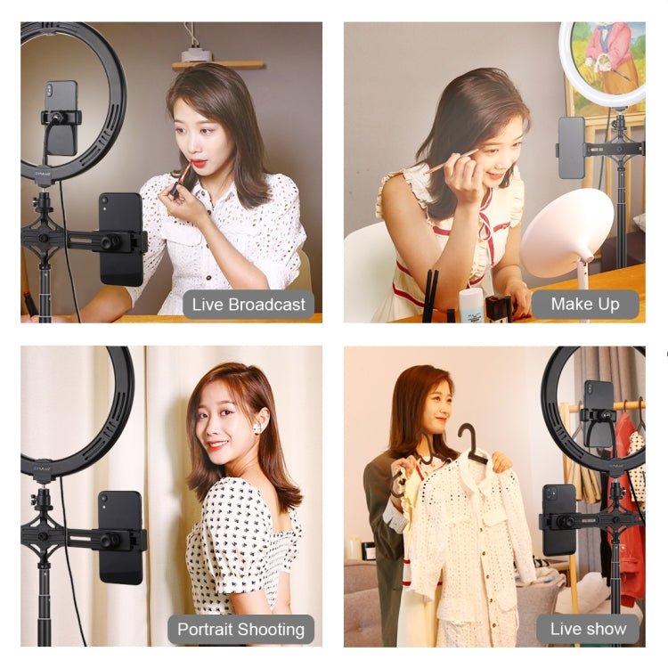 PULUZ 11.8 inch 30cm Light+1.65m Tripod+Dual Phone Bracket