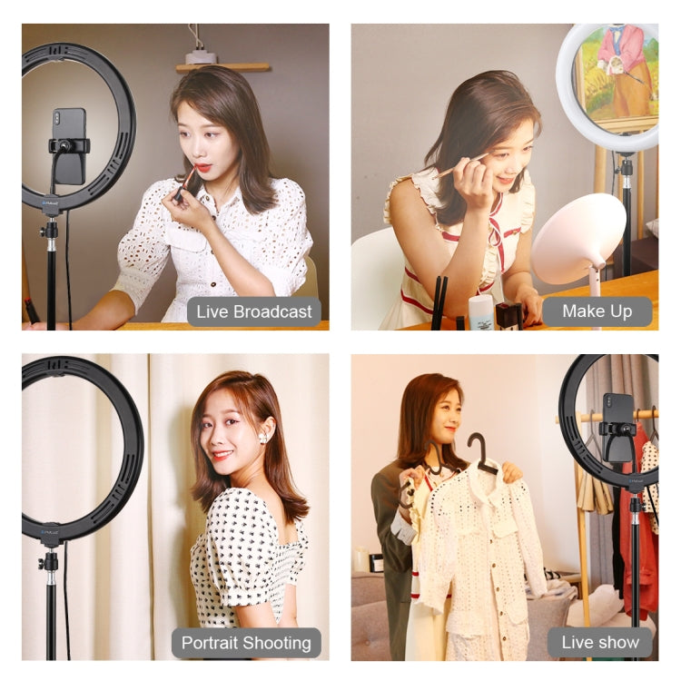 PULUZ 11.8 inch 30cm Light + 1.1m Tripod Mount Curved Surface USB 3 Modes Dimmable Dual Color Tem...
