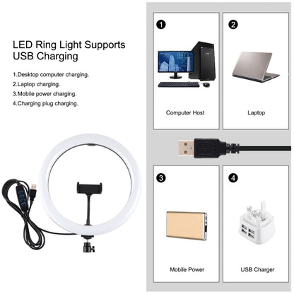 PULUZ 11.8 inch 30cm Light + 1.1m Tripod Mount Curved Surface USB 3 Modes Dimmable Dual Color Tem...