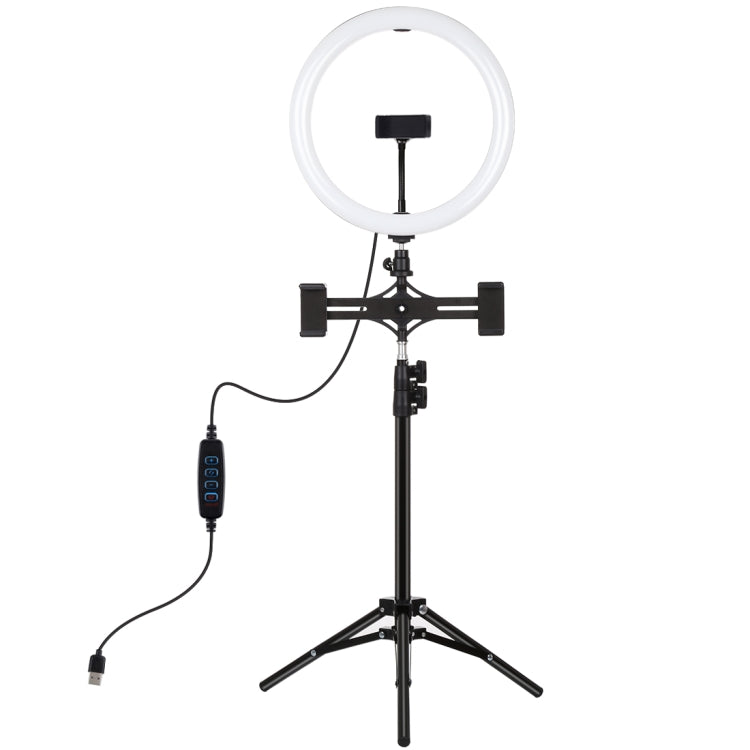 PULUZ 11.8 inch 30cm Light + 1.1m Tripod Mount + Dual Phone Brackets Curved Surface USB 3 Modes D...