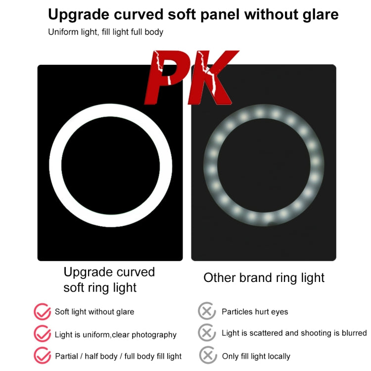 PULUZ 10.2 inch 26cm Ring Light + 1.1m Tripod Mount USB 3 Modes Dimmable Dual Color Temperature L...