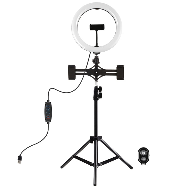 PULUZ 10.2 inch 26cm Light + 1.1m Tripod Mount + Dual Phone Brackets USB 3 Modes Dimmable Dual Co...