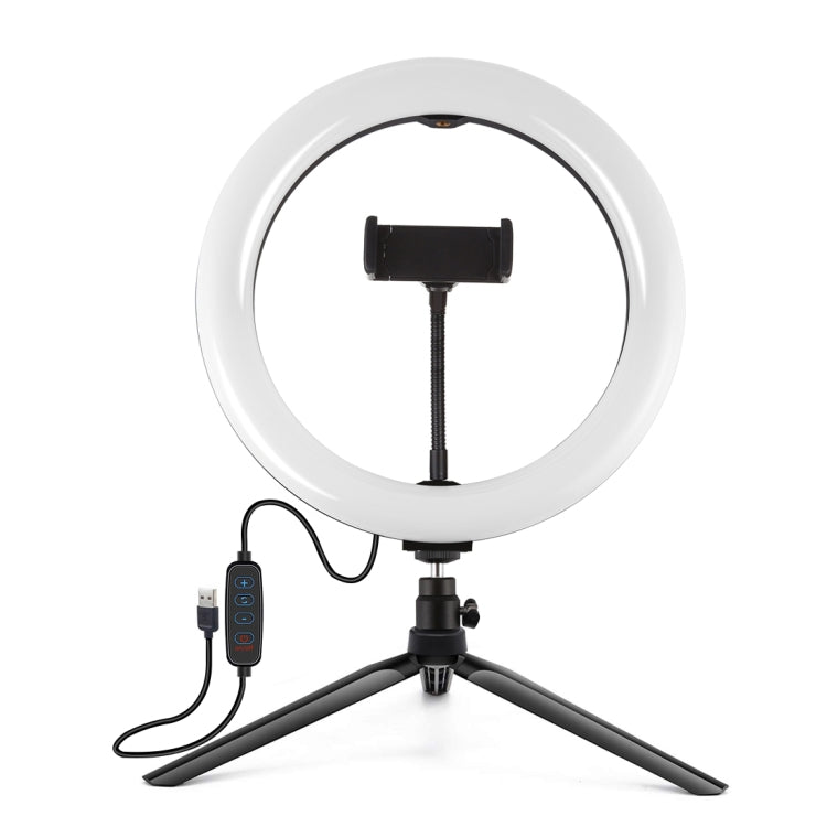 PULUZ 10.2 inch 26cm Selfie Beauty Light + Desktop Tripod Mount USB 3 Modes Dimmable LED Ring Vlo...