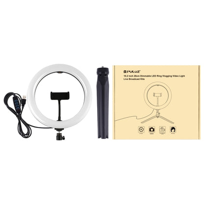 PULUZ 10.2 inch 26cm Selfie Beauty Light + Desktop Tripod Mount USB 3 Modes Dimmable LED Ring Vlo...