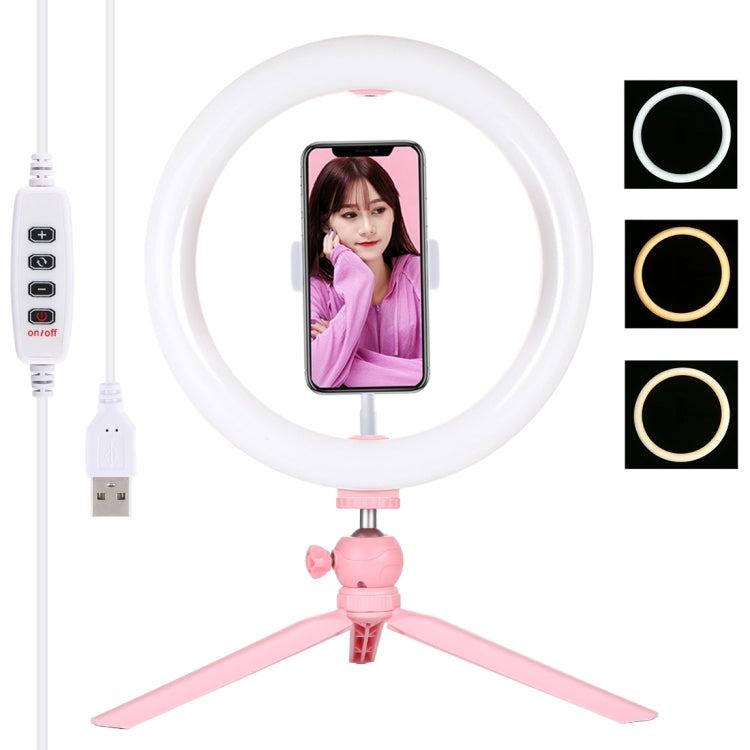 PULUZ 10.2 inch 26cm Light + Desktop Tripod Mount USB 3 Modes Dimmable Dual Color Temperature LED...
