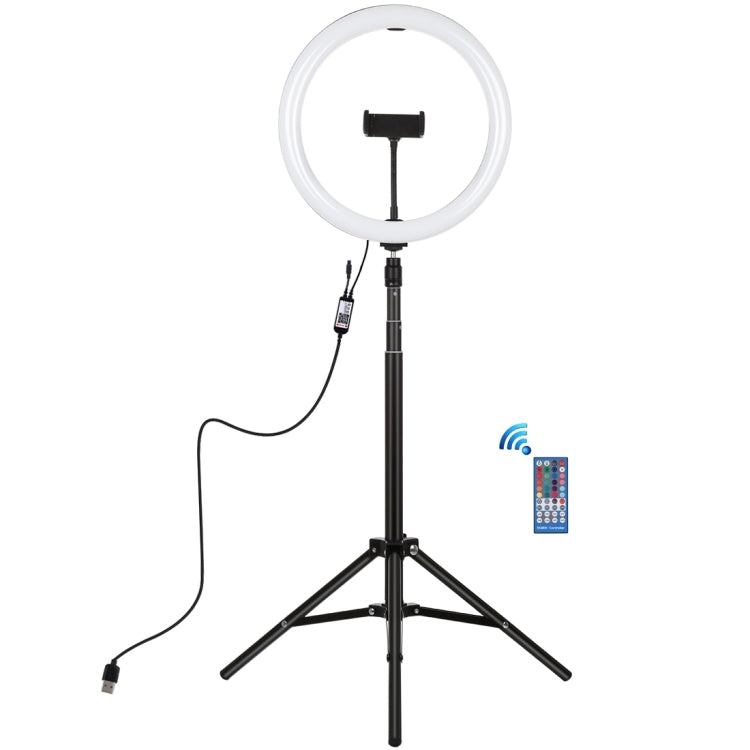 PULUZ 11.8 inch 30cm RGBW Light + 1.65m Mount Curved Surface RGBW Dimmable LED Ring Selfie Vloggi...
