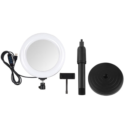 PULUZ 7.9 inch 20cm Mirror Light + Round Base Desktop Mount 3 Modes Dimmable Dual Color Temperatu...