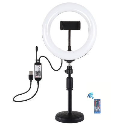 PULUZ 7.9 inch 20cm RGBW Light + Round Base Desktop Mount Dimmable LED Dual Color Temperature LED...