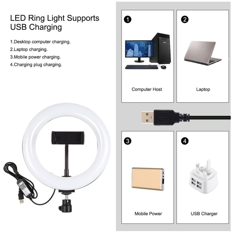 PULUZ 7.9 inch 20cm RGBW Light + Round Base Desktop Mount Dimmable LED Dual Color Temperature LED...