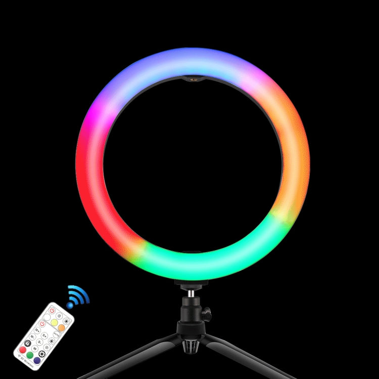PULUZ 10.2 inch 26cm Marquee LED RGBWW Selfie Beauty Light + Desktop Tripod Mount 168 LED Dual-co...
