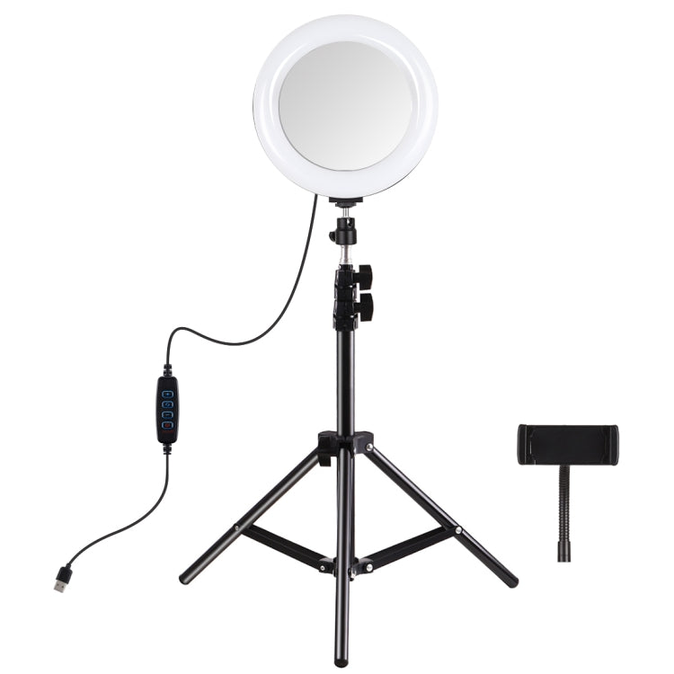 PULUZ 7.9 inch 20cm Mirror Light+ 1.1m Tripod Mount USB 3 Modes Dimmable Dual Color Temperature L...