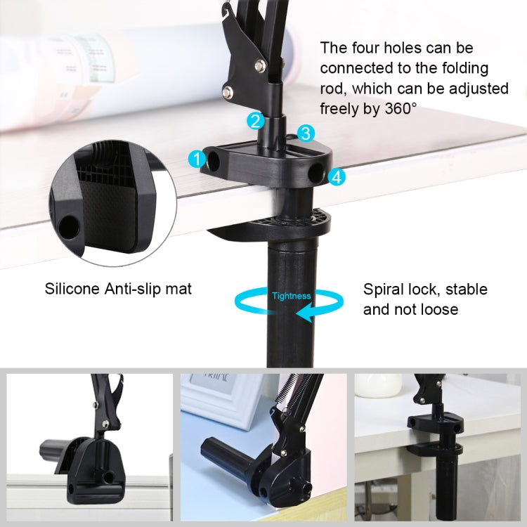 PULUZ 10.2 inch 26cm Ring Curved Light + Desktop Arm Stand USB 3 Modes Dimmable Dual Color Temper...