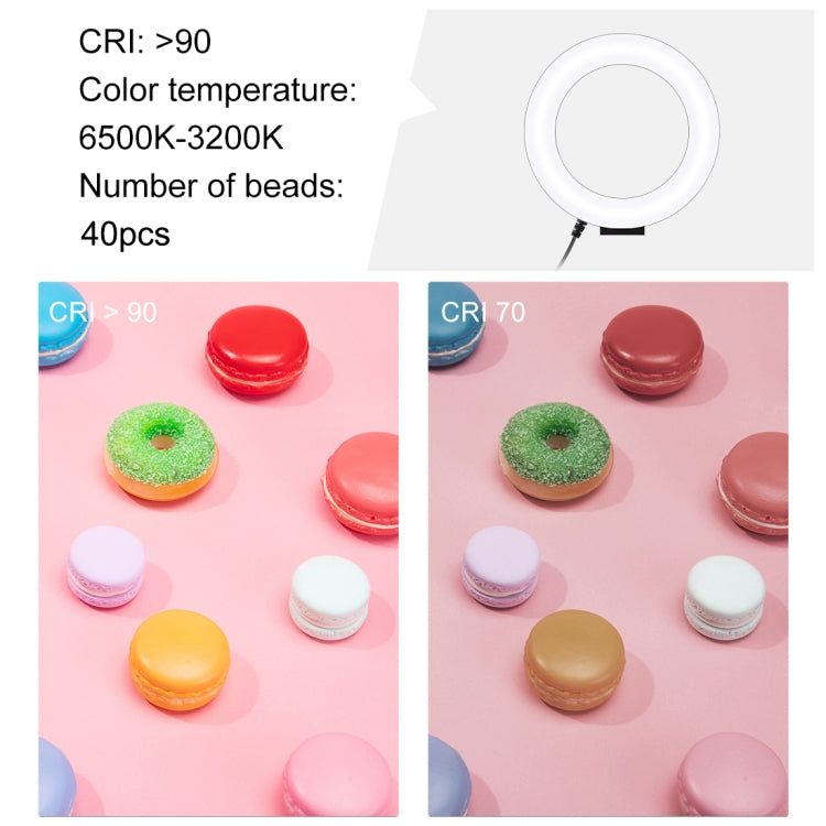 PULUZ 4.7 inch 12cm Ring Light Horizontal Dual Phone Brackets Desktop Holder Video Light Kits����...