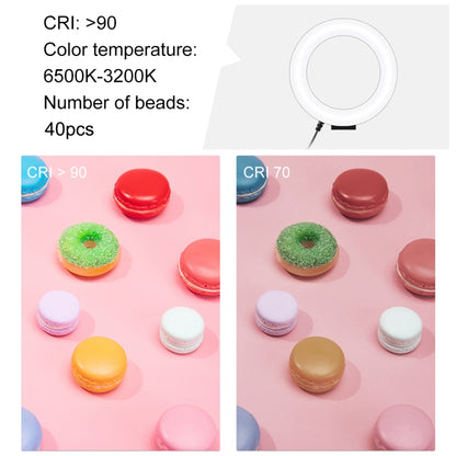 PULUZ 4.7 inch 12cm Ring Light Horizontal Dual Phone Brackets Desktop Holder Video Light Kits����...