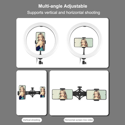 PULUZ 11.8 inch 30cm Light + 1.1m Tripod Mount + Dual Phone Brackets Curved Surface Type-C 3 Mode...