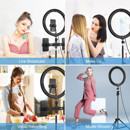 PULUZ 11.8 inch 30cm Light + 1.1m Tripod Mount + Dual Phone Brackets Curved Surface Type-C 3 Mode...