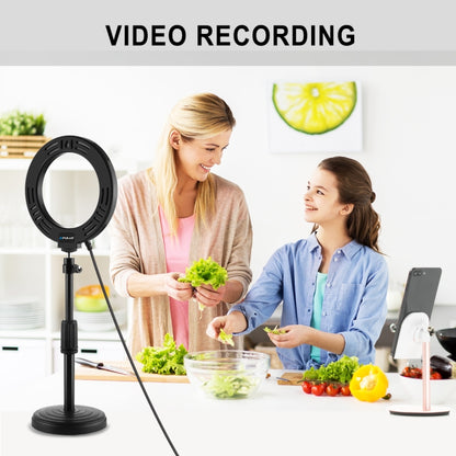 PULUZ 6.2 inch 16cm USB 3 Modes Dimmable LED Ring Vlogging Photography Video Lights with Tripod B...