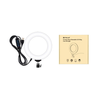 PULUZ 6.2 inch 16cm USB 3 Modes Dimmable LED Ring Vlogging Photography Video Lights with Tripod B...