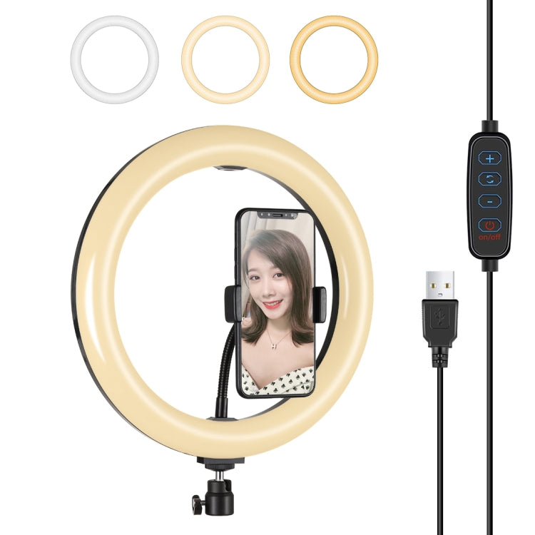 PULUZ 10.2 inch 26cm USB 3 Modes Dimmable LED Ring Vlogging Selfie Beauty Photography Video Light...